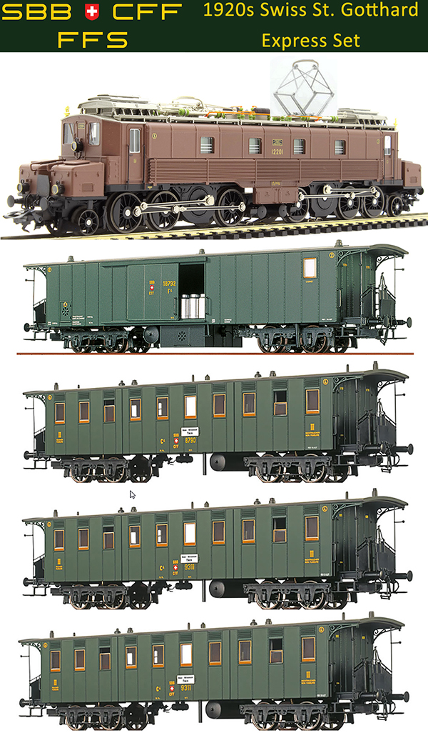Trix 22968-1 - 1920s St. Gothard Tunnel Express Train