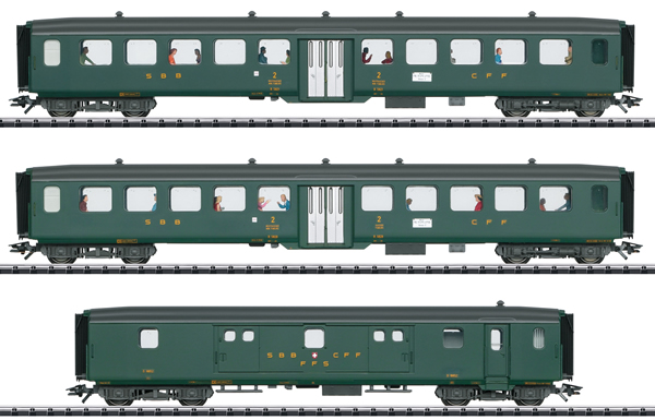 Trix 23133 - 3pc Express Passenger Train Set 2 D96 Isar-Rhone - INSIDER MODEL