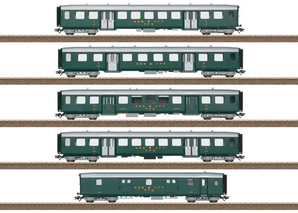 Trix 23134 - Lightweight Steel Car Set to Go with the Class Ae 3/6 I of the SBB