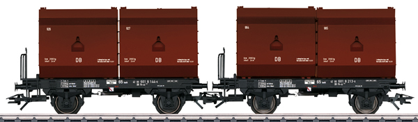 Trix 24175 - German 2 Tubs Coking Coal Tub Transport Car Set of the DB