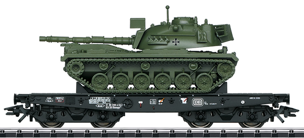 Trix 24214 - DB Type Rlmmps Heavy-Duty Flat Car w/ M 48 Combat Tank, Era IV