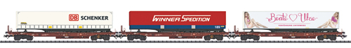 Trix 24548 - German Freight Car Set (3cars) of the DB AG