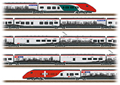 Class RABe 501 Giruno High-Speed Rail Car Train of the SBB