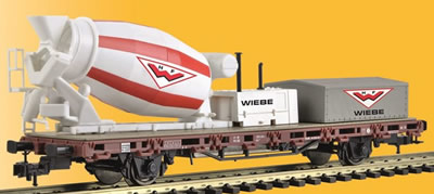 Viessmann 2626 - H0 Low side car with cement mixer WIEBE,functional model for 2 rail version