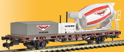 Viessmann 2627 - H0 Low side car with cement mixer WIEBE,functional model for 3 rail version