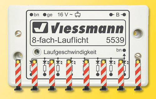 Viessmann 5040 - H0 Warning lights, 8 pieces with runninglight electronics
