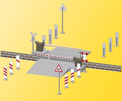 Viessmann 5104 - H0 Level crossing with decorated barriers,fully automatic