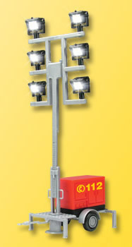 Viessmann 5144 - HO Firedepartment floodlights on a telescoping tower on trailer with LEDS