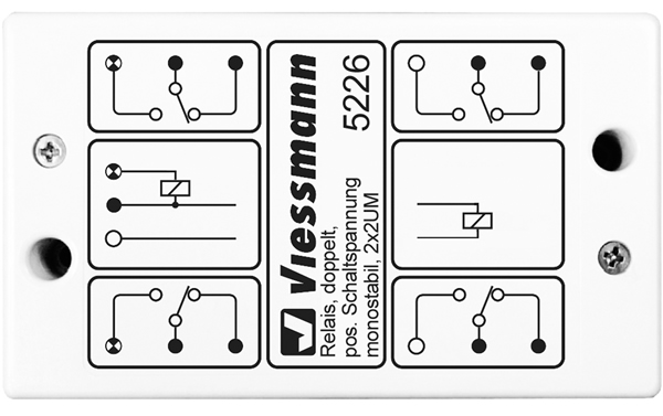 Viessmann 5226 - Relay, monostable, 2 x 2UM,positive switching impulse