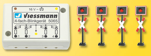 Viessmann 5835 - H0 St. Andrew`s crosses, 4 pieces with blinkerelectronics