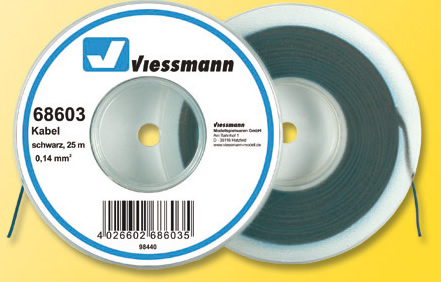 Viessmann 68603 - Wire 0,14 mm², black, 25 m 