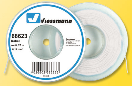 Viessmann 68623 - Wire 0,14 mm², white, 25 m 