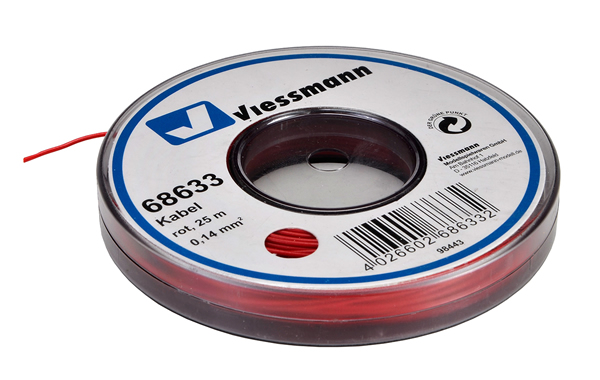 Viessmann 68633 - Wire 0,14 mm², red, 25 m 