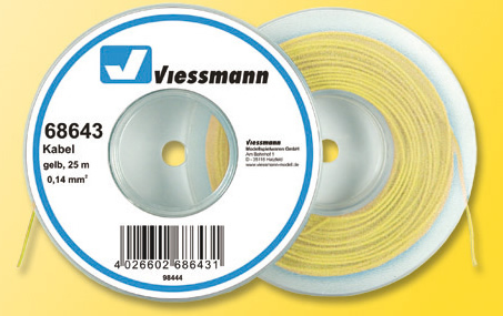 Viessmann 68643 - Wire 0,14 mm², yellow, 25 m 