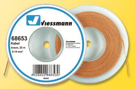 Viessmann 68653 - Wire 0,14 mm², brown, 25 m 