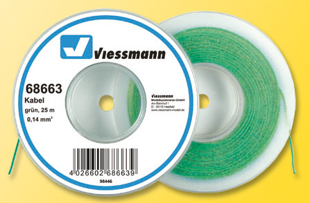 Viessmann 68663 - Wire 0,14 mm², green, 25 m 