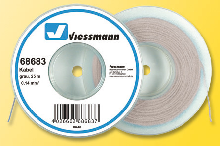 Viessmann 68683 - Wire 0,14 mm², grey, 25 m 