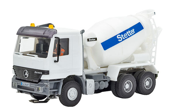 Viessmann 8031 - H0 MB ACTROS 3-axle concrete mixer truck with rotating flashing lights, basic, functional model