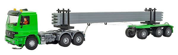 Viessmann 8032 - H0 MB ACTROS 3-axle tractor with concrete parts, rotating flashing lights, basic, functional model (Viessmann CarMotion)