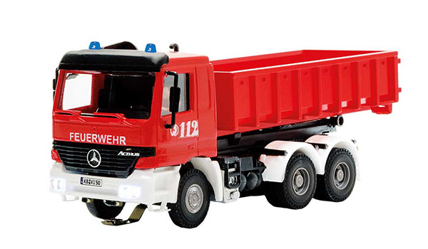 Viessmann 8050 - H0 Fire brigade MB ACTROS 3-axle with roll-off container and rotating flashing lights, basic