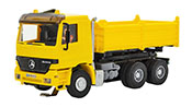 MB ACTROS 3-axle dump truck with rotating flashing lights, yellow, basic, functional model