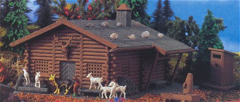 Vollmer 3855 - Hunting Cabin Wlf/7 Goats