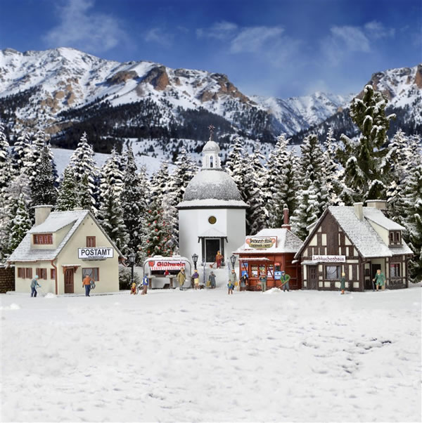 Vollmer 42413 - Christmas village consisting of 42412, 424125, 42416, 42417, 45140 functional kit