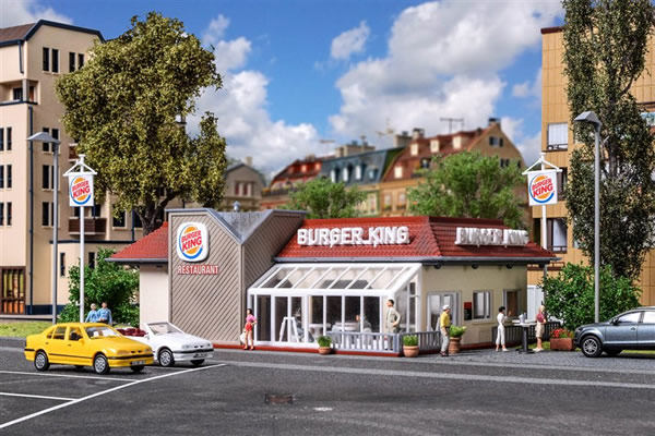 Vollmer 43632 - Burger King fast food restaurant with interior and LED-lighting, functional kit