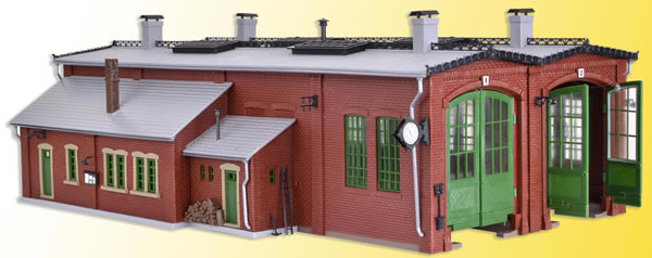 Vollmer 45752 - Loco shed with door lock mechanism, double track, functional kit