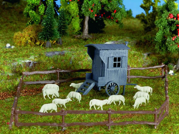 Vollmer 47717 - Shepherds carriage with flock of sheep