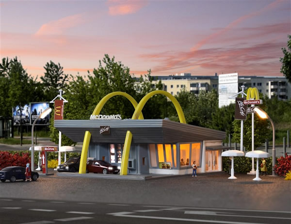 Vollmer 47765 - McDonald`s fast food restaurant with McDrive