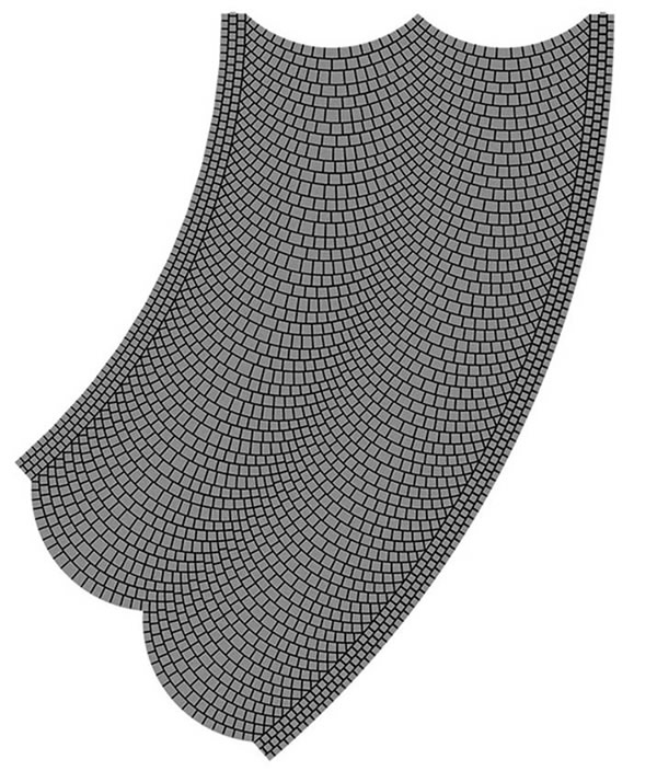 Vollmer 48247 - Street plate cobblestone, 45°-curve, radius 30 cm