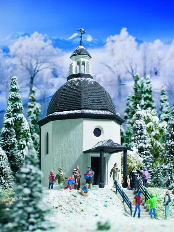 Vollmer 49412 - Silent Night Memorial Chapel with lighting, artificial snow, functional kit