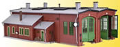 Loco shed with door lock mechanism, double track, functional kit