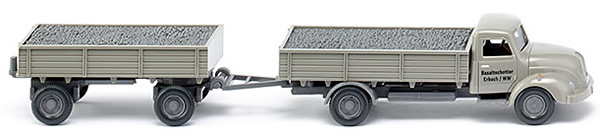 Wiking 42001 - Platform flatbed trailer (Magirus S 3500) Basaltschotter
